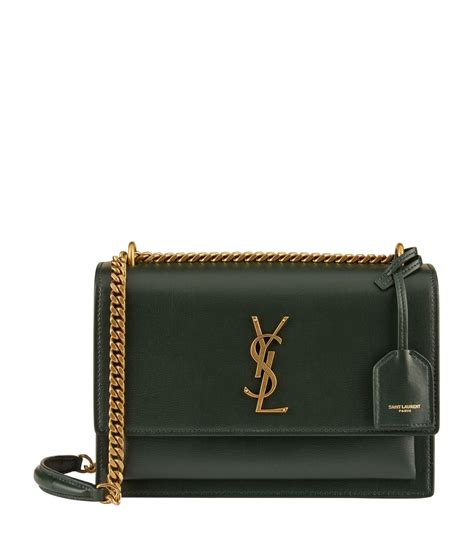 ysl medium sunset bag in water green leather|ysl sunset bag large.